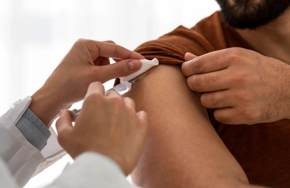 Pharmacist preparing a vaccine